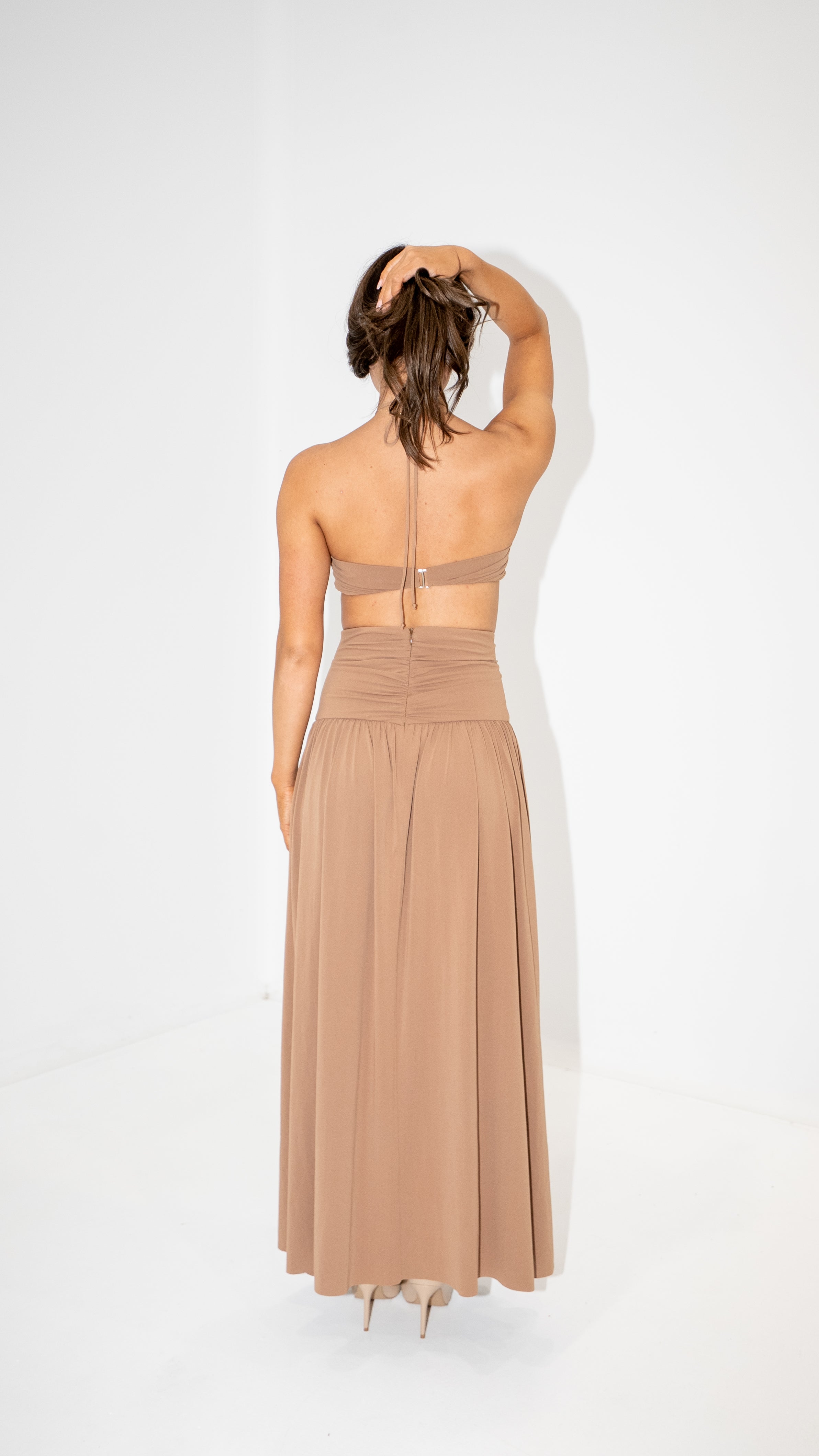 Bec & Bridge Vixen Bandeau and Maxi Skirt Set in Sepia Brown