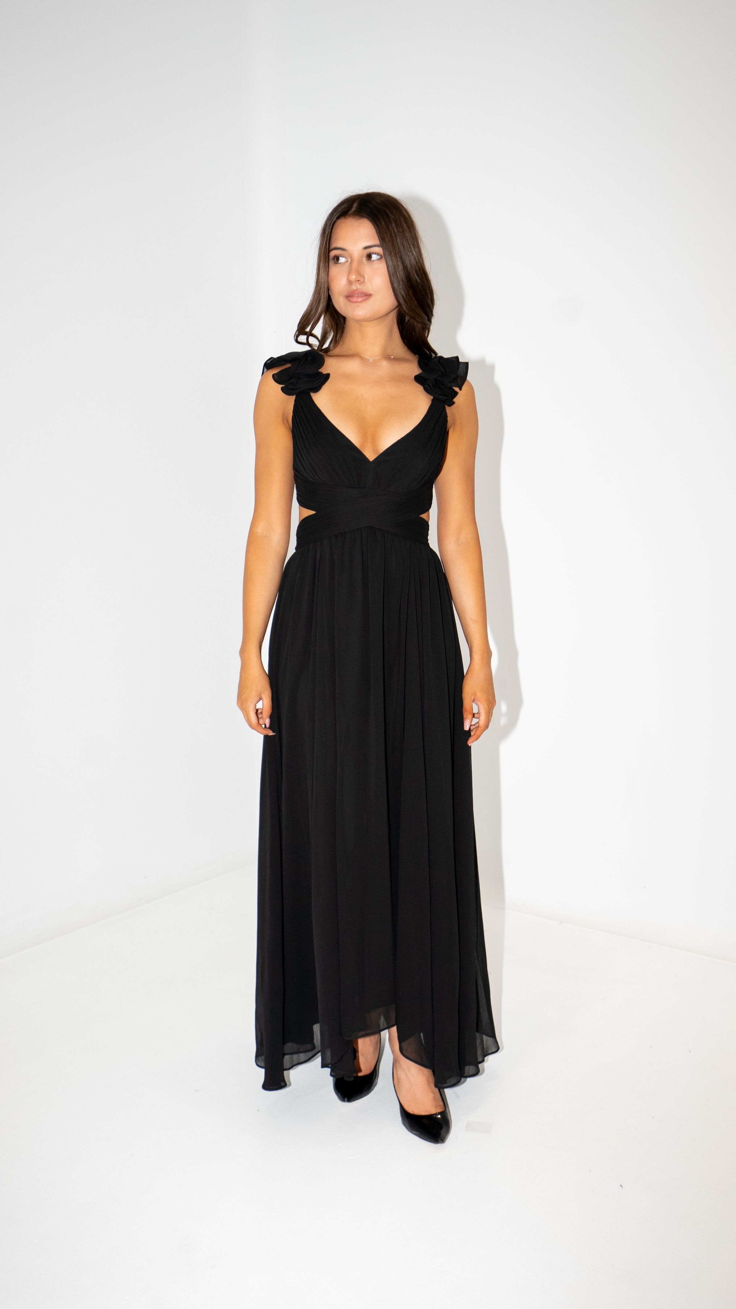 Selena Petite Ruffle Maxi Dress