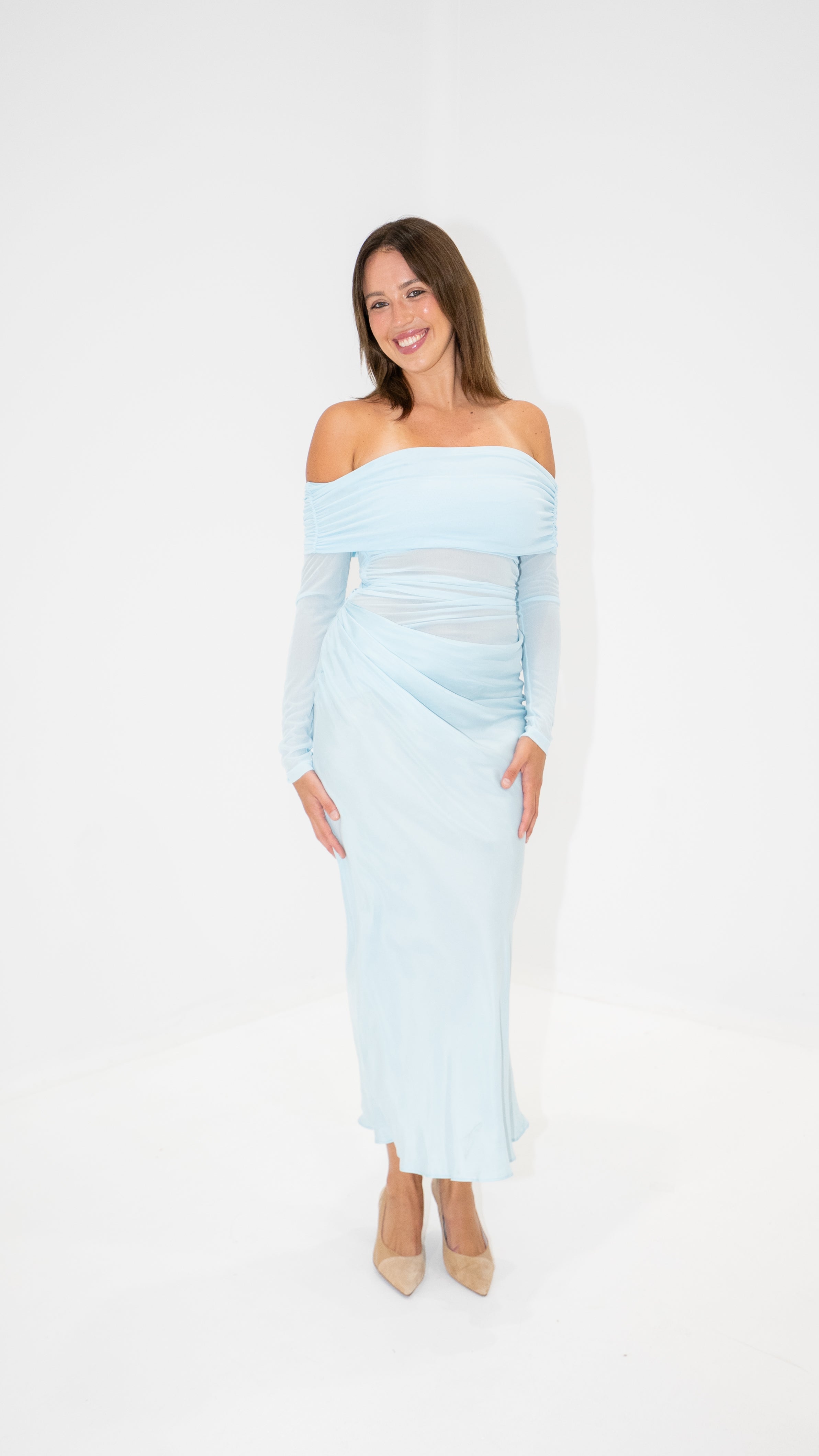 Benni Yasmin Off-Shoulder Maxi Long Sleeve