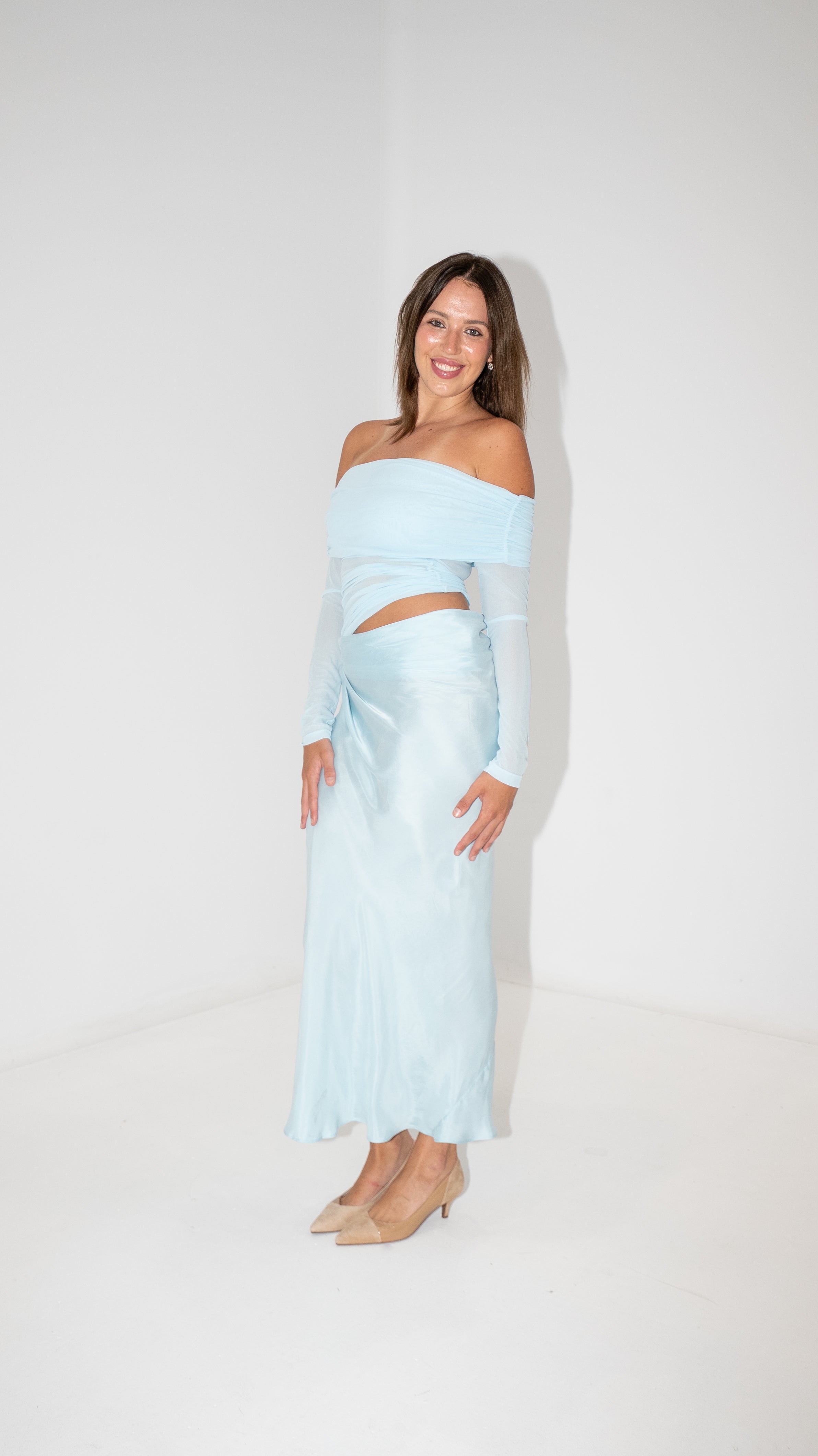Benni Yasmin Off-Shoulder Maxi Long Sleeve